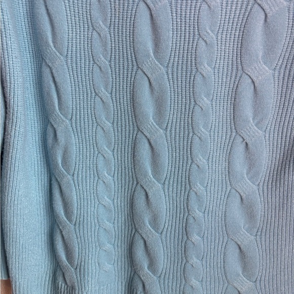 Cyrus Pastel Powder Blue Crewneck Cable Knit Sweater L - Picture 2 of 7